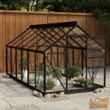 VID antracitszürke alumínium és üveg melegház 155 x 298,5 x 191 cm