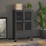 VID antracitszürke fém ipari tárolószekrény 70 x 40 x 115 cm