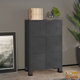 VID antracitszürke fém ipari tárolószekrény 75 x 40 x 115 cm