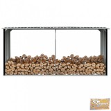 VID antracitszürke horganyzott acél tűzifatároló 330 x 92 x 153 cm