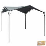 VID antracitszürke kerti acélpavilon vászontetővel 3 x 3 m