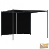 VID antracitszürke kerti pavilon behúzható tetővel 3 x 3 m