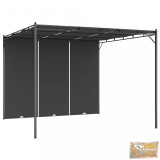 VID antracitszürke kerti pavilon oldalfüggönnyel 3 x 3 x 2,25 m