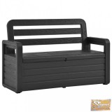 VID antracitszürke műanyag kerti tárolópad 132,5 cm