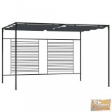 VID antracitszürke pavilon behúzható tetővel 3 x 4 x 2,3 m 180 g/m²