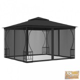 VID antracitszürke pavilon hálóval 300 x 300 x 265 cm