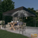 VID antracitszürke pavilon led fényfüzérrel 3 x 3 m