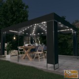 VID antracitszürke pavilon led fényfüzérrel 3 x 4 m