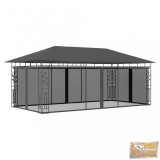 VID antracitszürke pavilon szúnyoghálóval 6 x 3 x 2,73 m