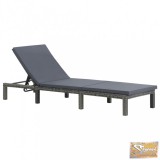 VID antracitszürke polyrattan napozóágy párnával