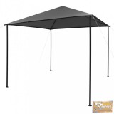 VID antracitszürke szövet és acél pavilon 3 x 3 m 180 g/m²