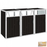 VID barna acél kukatároló 3 db kukához 213 x 81 x 121 cm
