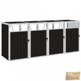 VID barna acél kukatároló 4 db kukához 286 x 81 x 121 cm