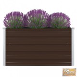 VID barna horganyzott acél kerti magaságyás 100 x 100 x 45 cm