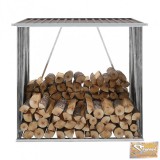 VID barna horganyzott acél kerti tűzifatároló 163 x 83 x 154 cm