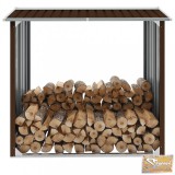 VID barna horganyzott acél kerti tűzifatároló 172 x 91 x 154 cm
