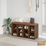 VID barna tölgy szerelt fa cipőtároló pad 103x30x48 cm