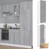 VID barna tölgy színű szerelt fa hűtőtároló szekrény 60x57x207 cm