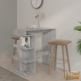 VID betonszürke forgácslap bárasztal tárolópolccal 100x50x101,5 cm