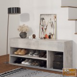 VID betonszürke forgácslap cipőtároló pad 105 x 30 x 45 cm