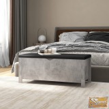 VID betonszürke forgácslap tárolódoboz párnával 105 x 40 x 45 cm