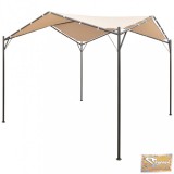 VID bézs kerti acél pavilon vászontetővel 3 x 3 m