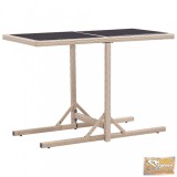VID bézs üveg és polyrattan kerti asztal 110 x 53 x 72 cm