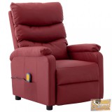 VID bordó műbőr állítható masszázsfotel