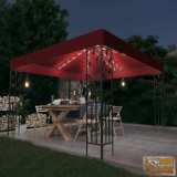 VID bordó pavilon led fényfüzérrel 3 x 3 m