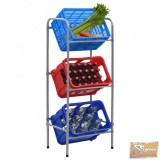 VID ezüst acél tárolópolc 3 ládához 50 x 33 x 116 cm