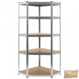 VID ezüstszínű acél és mdf tárolópolc 75 x 75 x 180 cm
