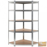 VID ezüstszínű acél és mdf tárolópolc 90 x 90 x 180 cm