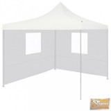 VID fehér acél összecsukható rendezvénysátor 2 oldalfallal 3 x 3 m