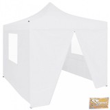 VID fehér acél összecsukható rendezvénysátor 4 oldalfallal 3 x 3 m