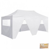 VID fehér acél összecsukható rendezvénysátor 4 oldalfallal 3 x 6 m