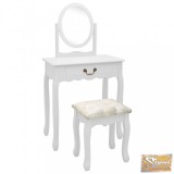 VID fehér császárfa mdf fésülködőasztal ülőkével 65x36x128 cm