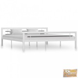 VID fehér és fekete fém ágykeret 180 x 200 cm