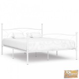 VID fehér fém ágykeret lécezett ágyráccsal 200 x 200 cm