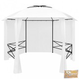 VID fehér kerti pavilon függönyökkel 360 x 312 x 265 cm 180 g/m²