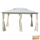 VID fehér kerti pavilon függönyökkel 4 x 3 m