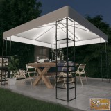 VID fehér kerti pavilon led fényfüzérrel 3 x 3 m