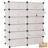 VID fehér kombinálható cipőtároló 12 rekeszes