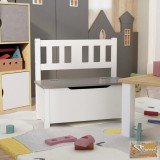 VID fehér-szürke mdf gyermek tárolópad 60 x 30 x 55 cm