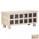 VID fehér tömör akácfa tárolóláda 110 x 40 x 45 cm