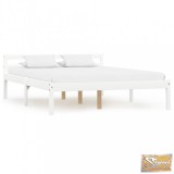 VID fehér tömör fenyőfa ágykeret 140 x 200 cm