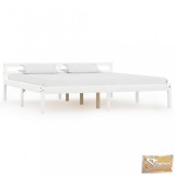 VID fehér tömör fenyőfa ágykeret 160 x 200 cm