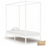 VID fehér tömör fenyőfa baldachinos ágykeret 100 x 200 cm