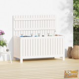 VID fehér tömör fenyőfa kerti tárolóláda 115x49x60 cm