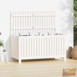 VID fehér tömör fenyőfa kerti tárolóláda 121x55x64 cm