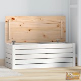 VID fehér tömör fenyőfa tárolóláda 89 x 36,5 x 33 cm